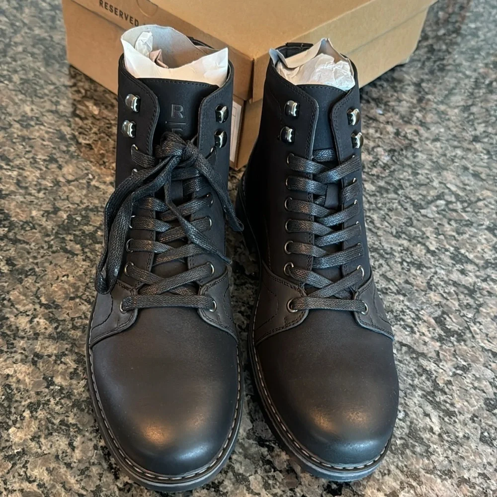 Reserved footwear black lace boot NIB 10